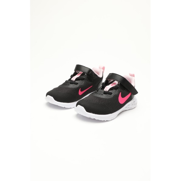 Βρεφικά αθλητικά παπούτσια NIKE DD1094 REVOLUTION 6 NN (TDV) μαύρα ροζ Παιδικά