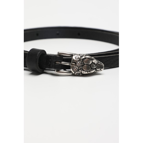 Γυναικεία δερμάτινη ζώνη THE KAIA 8020200016 THE KAIA HALLE BELT μαύρη Γυναικεία