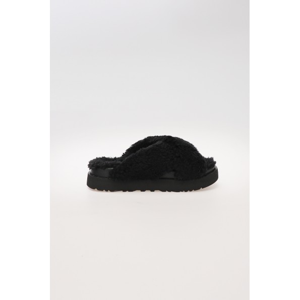 Γυναικείες παντόφλες UGG FUZZ SUGAR CROSS SLIDE 1120860 W μαύρες Γυναικεία