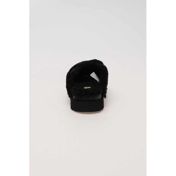 Γυναικείες παντόφλες UGG FUZZ SUGAR CROSS SLIDE 1120860 W μαύρες Γυναικεία