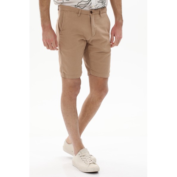 Ανδρική chino βερμούδα GABBA 2220212006 Jason Broke Linen καφέ Ανδρικά