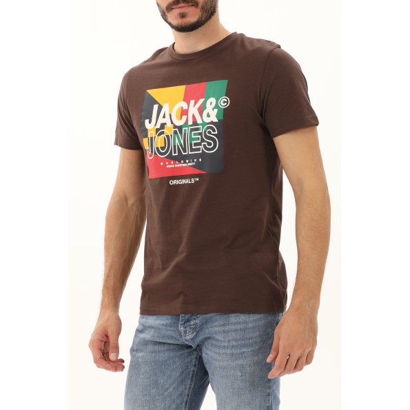 Ανδρικό t-shirt JACK & JONES 12217814 JORPALETTE καφέ Ανδρικά
