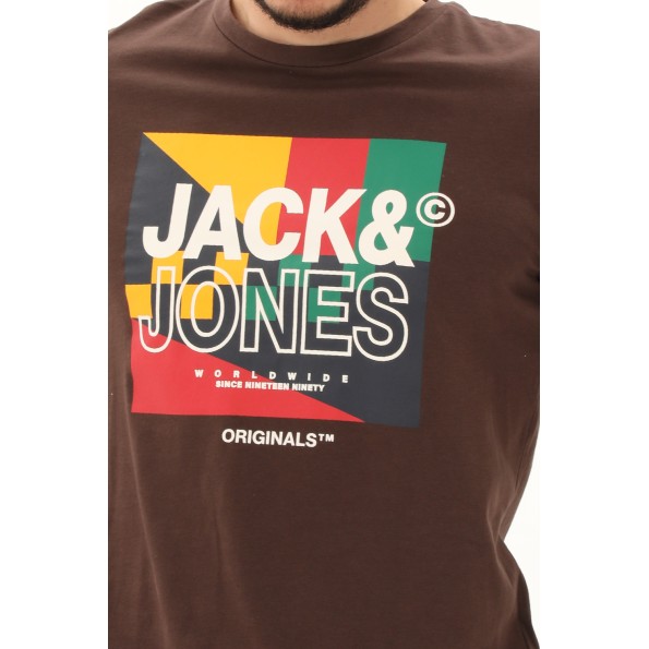 Ανδρικό t-shirt JACK & JONES 12217814 JORPALETTE καφέ Ανδρικά