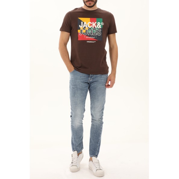 Ανδρικό t-shirt JACK & JONES 12217814 JORPALETTE καφέ Ανδρικά