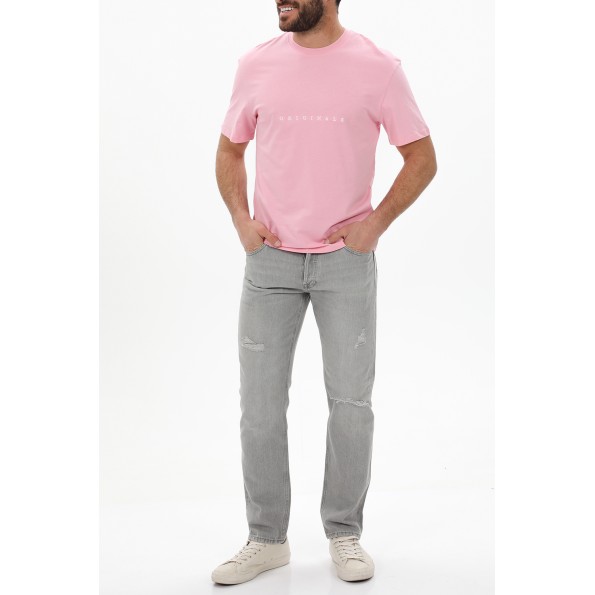 Ανδρικό t-shirt JACK & JONES 12176780 JORCOPENHAGEN ροζ Ανδρικά