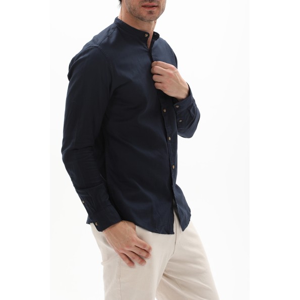 Ανδρικό πουκάμισο JACK & JONES 12220482 JJSLUB BAND μπλε ναυτικό Ανδρικά