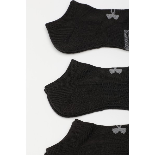 Παιδικές κοντές κάλτσες σετ των 3 UNDER ARMOUR 1375584 Heatgear No Show μαύρες Παιδικά