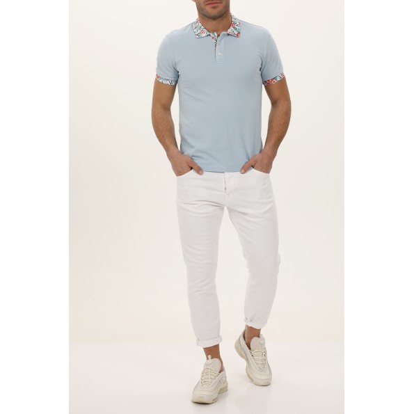 Ανδρικό jean παντελόνι GABBA 10452 Alex K2671 λευκό Ανδρικά