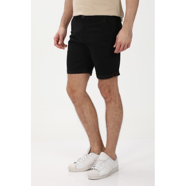 Ανδρική βερμούδα chino JACK & JONES 12165604 JPSTBOWIE JJSHORTS SOLID μαύρη Ανδρικά