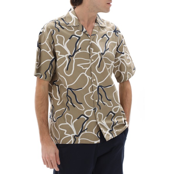Ανδρικό resort πουκάμισο JACK & JONES 12202240 JPRBLATROPIC μπεζ Ανδρικά