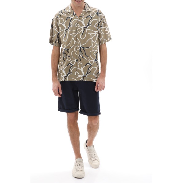 Ανδρικό resort πουκάμισο JACK & JONES 12202240 JPRBLATROPIC μπεζ Ανδρικά