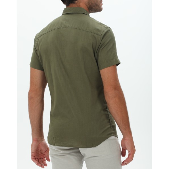 Ανδρικό πουκάμισο JACK & JONES 12220479 JJSLUB SHIRT S/S χακί Ανδρικά