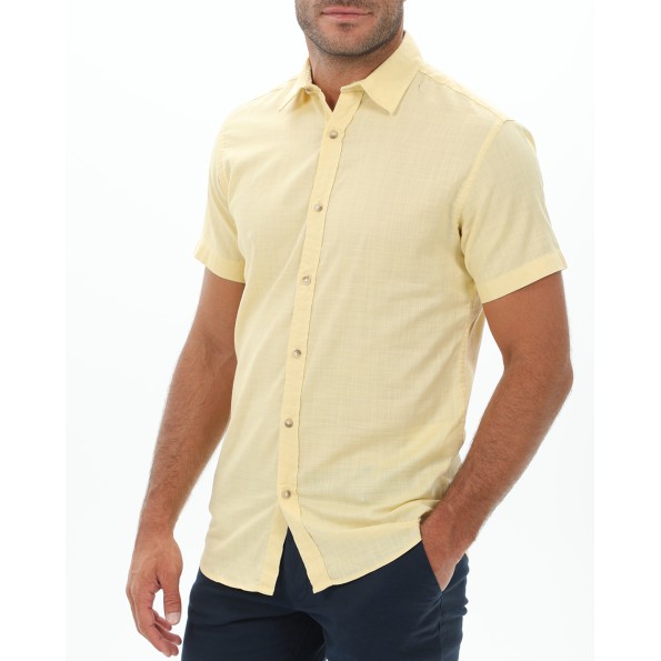 Ανδρικό πουκάμισο JACK & JONES 12220479 JJSLUB SHIRT S/S κίτρινο Ανδρικά