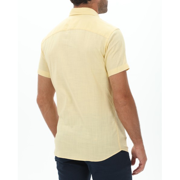 Ανδρικό πουκάμισο JACK & JONES 12220479 JJSLUB SHIRT S/S κίτρινο Ανδρικά