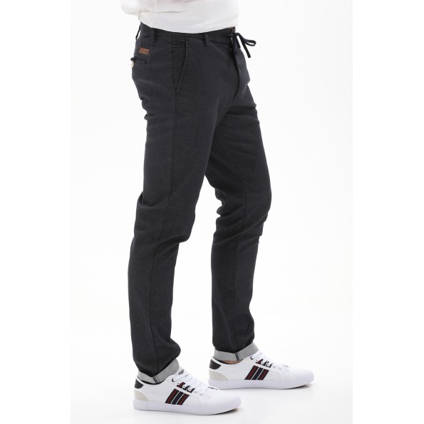 Ανδρικό casual chino παντελόνι JACK & JONES 12234667 JPSTMARCO JJSUMMER STRUCTURE μπλε Ανδρικά