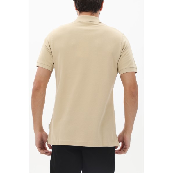 Ανδρική polo μπλούζα FRANKLIN & MARSHALL JM6010.000.3005P01 Polo-COTTON PIQUET μπεζ Ανδρικά