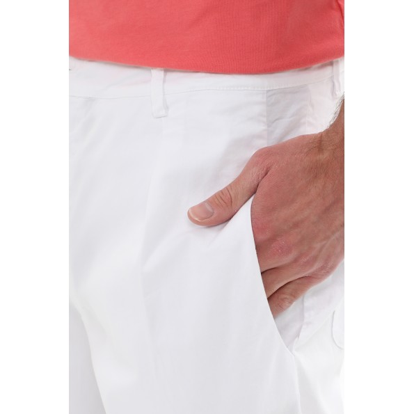 Ανδρικό casual παντελόνι CROSSLEY CILLER λευκό Ανδρικά