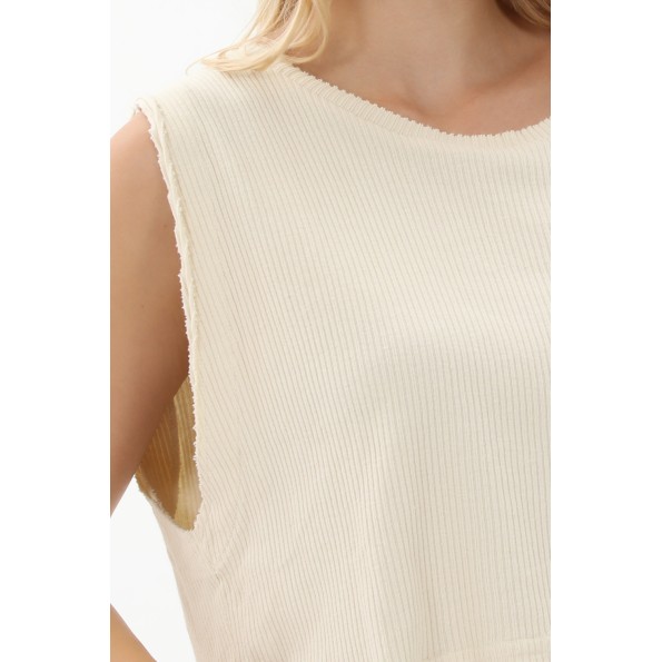 Γυναικεία cropped μπλούζα CROSSLEY CRIPEM εκρού Γυναικεία