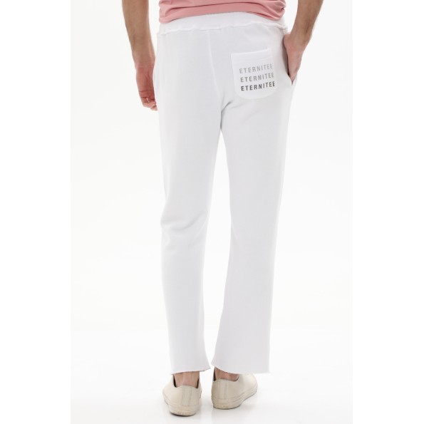 Ανδρικό παντελόνι φόρμας CROSSLEY ET1 MAN TERRY λευκό Ανδρικά