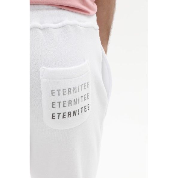 Ανδρικό παντελόνι φόρμας CROSSLEY ET1 MAN TERRY λευκό Ανδρικά