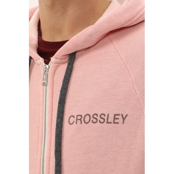 Ανδρική φούτερ ζακέτα CROSSLEY ET3 TERRY ροζ  Ανδρικά