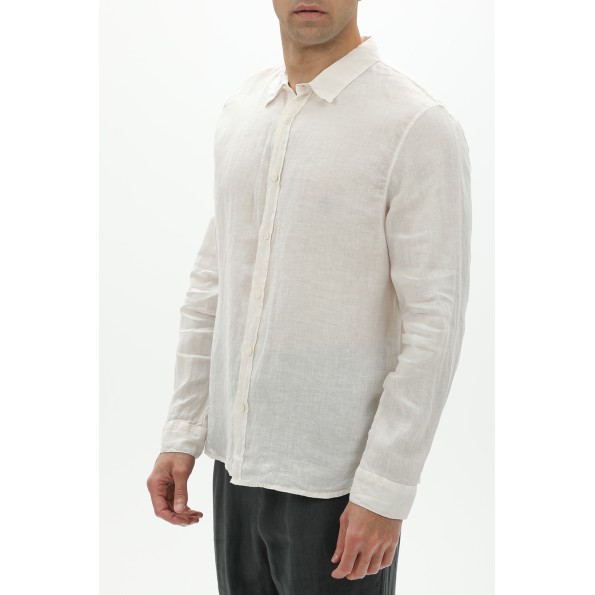 Ανδρικό λινό πουκάμισο CROSSLEY JIOCHWP εκρού Ανδρικά