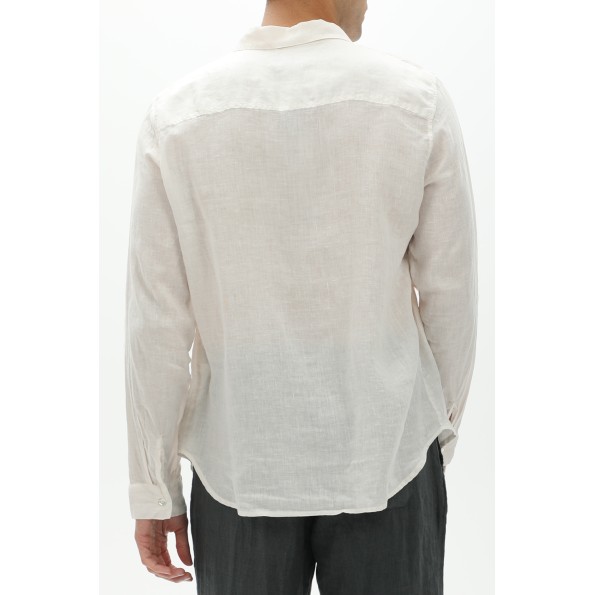 Ανδρικό λινό πουκάμισο CROSSLEY JIOCHWP εκρού Ανδρικά