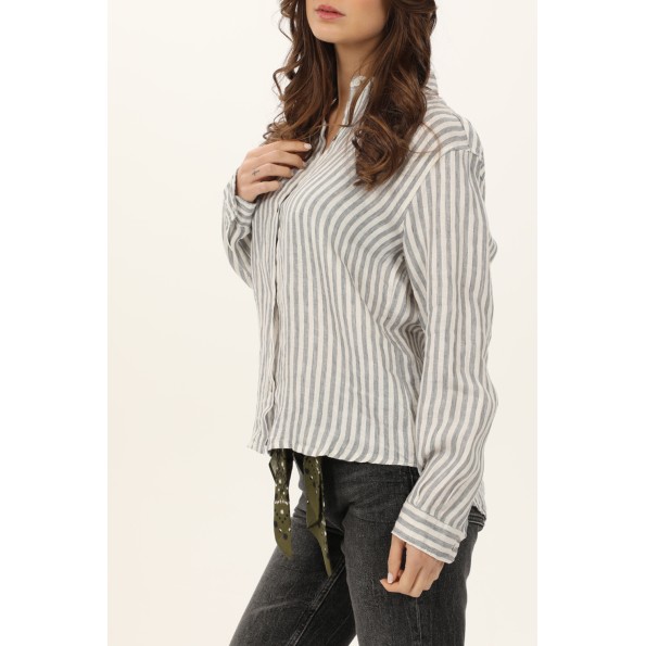 Γυναικείο λινό πουκάμισο CROSSLEY LICOLM λευκό Γυναικεία