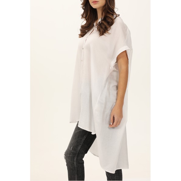 Γυναικεία μακριά πουκαμίσα CROSSLEY MILOX λευκή Γυναικεία