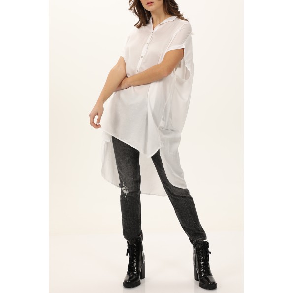 Γυναικεία μακριά πουκαμίσα CROSSLEY MILOX λευκή Γυναικεία