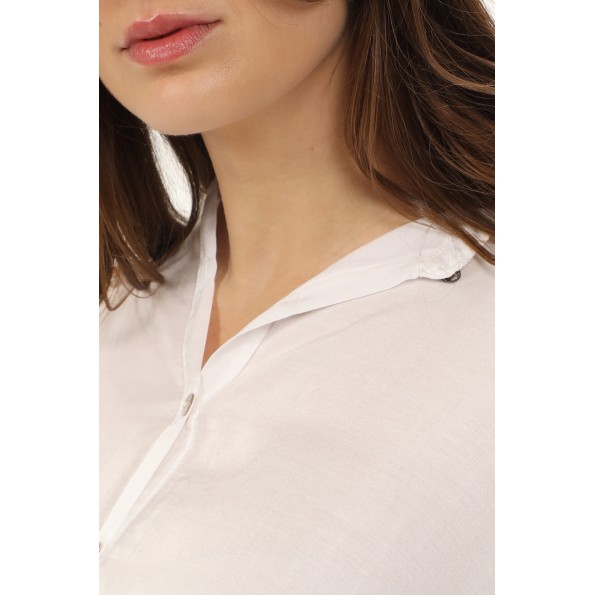 Γυναικεία μακριά πουκαμίσα CROSSLEY MILOX λευκή Γυναικεία