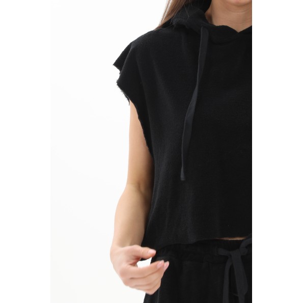 Γυναικεία μπλούζα CROSSLEY SCALLIT WOMAN WS TERRY SWEAT WITH HOOD μαύρη Γυναικεία