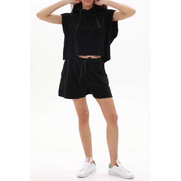 Γυναικεία μπλούζα CROSSLEY SCALLIT WOMAN WS TERRY SWEAT WITH HOOD μαύρη Γυναικεία