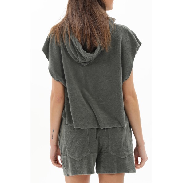 Γυναικεία μπλούζα CROSSLEY SCALLIT WOMAN WS TERRY SWEAT WITH HOOD πράσινη Γυναικεία