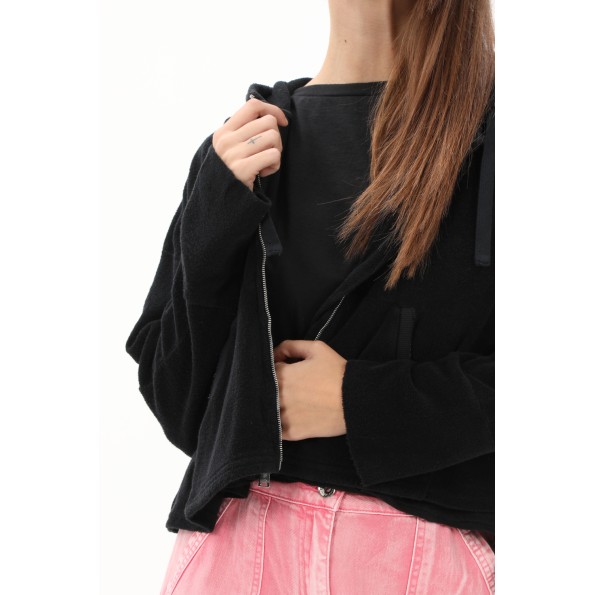 Γυναικεία φούτερ ζακέτα CROSSLEY SPEN TERRY μαύρη Γυναικεία