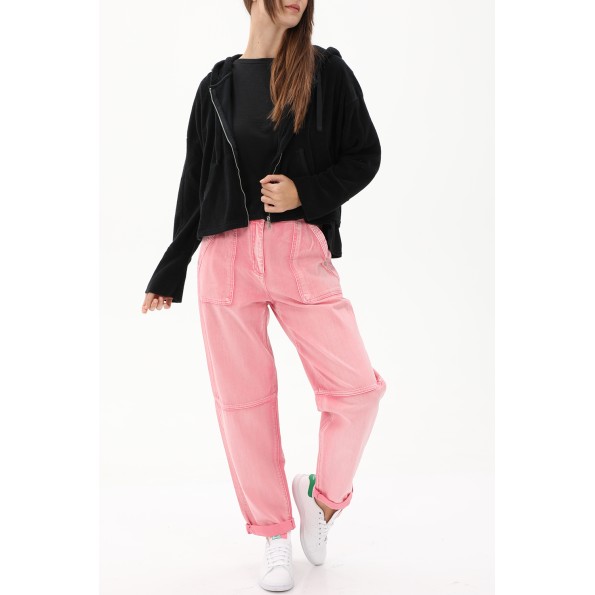 Γυναικεία φούτερ ζακέτα CROSSLEY SPEN TERRY μαύρη Γυναικεία