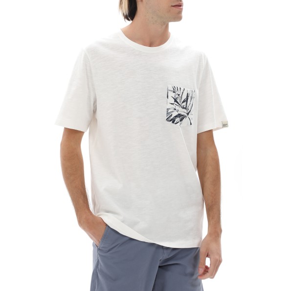 Ανδρική κοντομάνικη μπλούζα JACK & JONES 12227778 JORCRAYON λευκή Ανδρικά