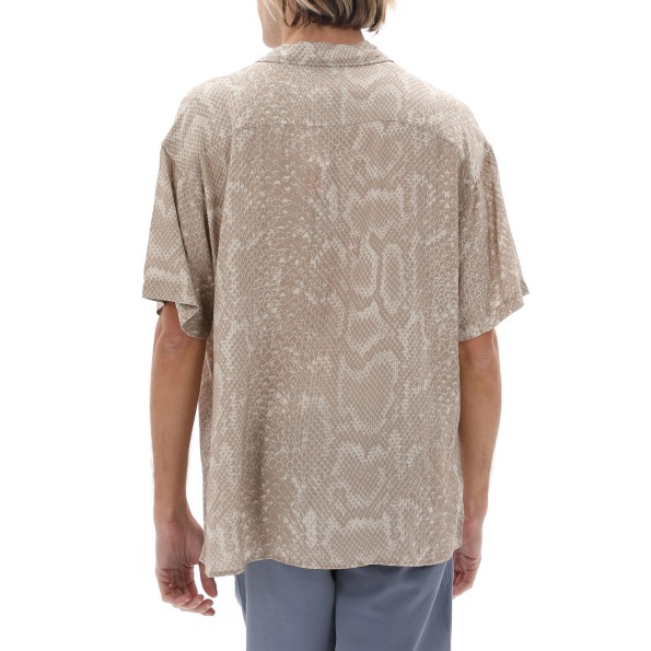 Ανδρικό resort πουκάμισο JACK & JONES 12228020 JCOUNNATURAL REGGIE RESORT καφέ λευκό snakeskin Ανδρικά
