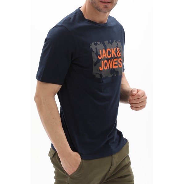 Ανδρικό t-shirt JACK & JONES 12232356 JCOLAUGE TEE SS CREW NECK FST μπλε Ανδρικά
