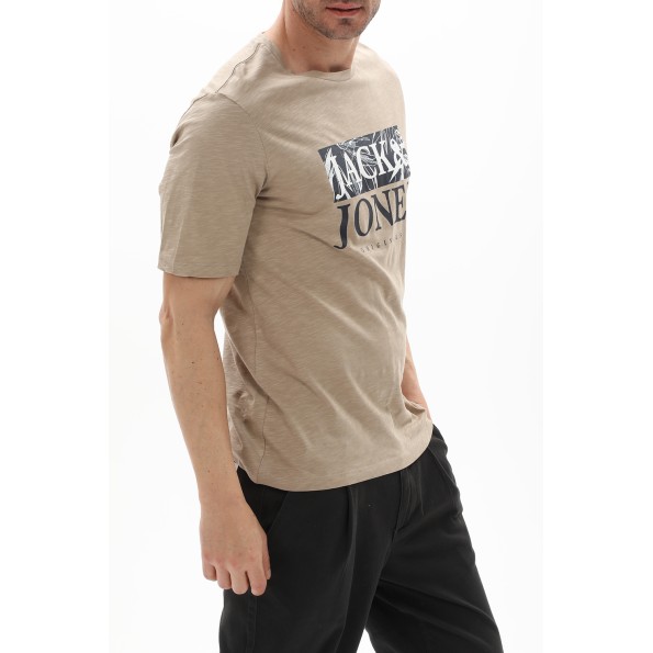 Ανδρικό t-shirt JACK & JONES 12228774 JORCRAYON BRANDING εκρού Ανδρικά
