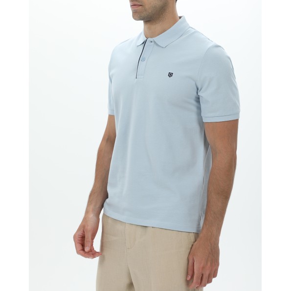 Ανδρική polo μπλούζα JACK & JONES 12237839 JPRBLASAINZ SS POLO γαλάζια Ανδρικά