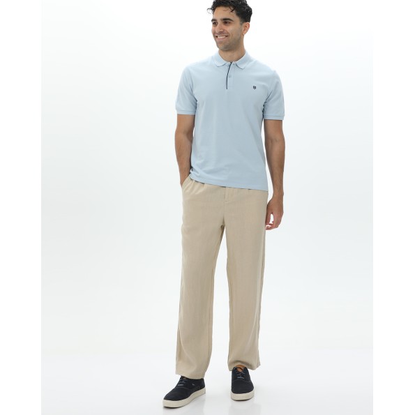 Ανδρική polo μπλούζα JACK & JONES 12237839 JPRBLASAINZ SS POLO γαλάζια Ανδρικά
