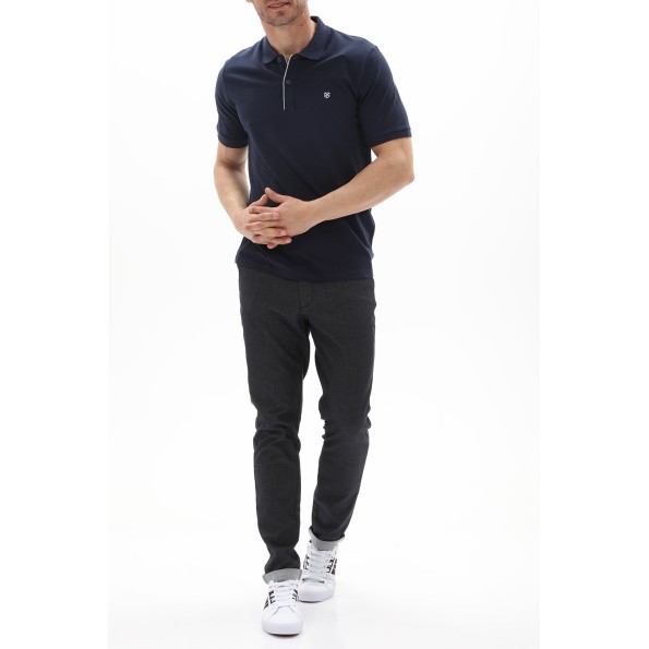 Ανδρική polo μπλούζα JACK & JONES 12237839 JPRBLASAINZ μπλε Ανδρικά