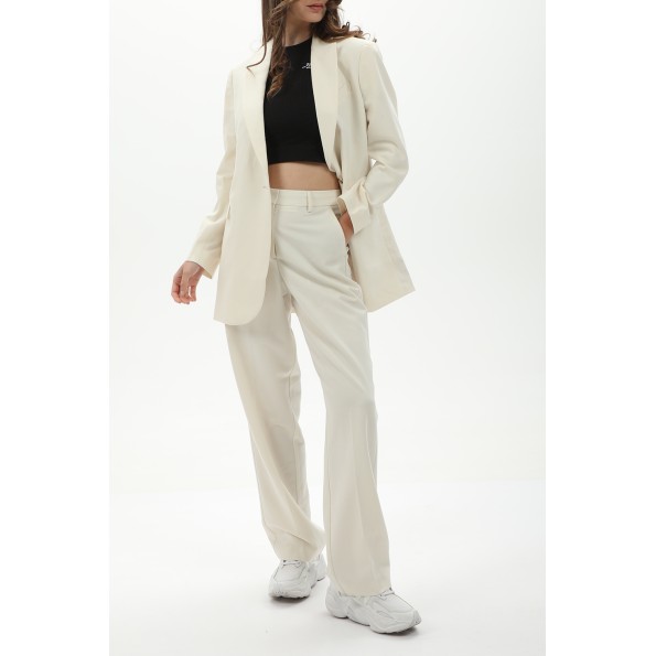 Γυναικείο formal παντελόνι JJXX 12200674 JXMARY HW PANT TLR NOOS μπεζ Γυναικεία