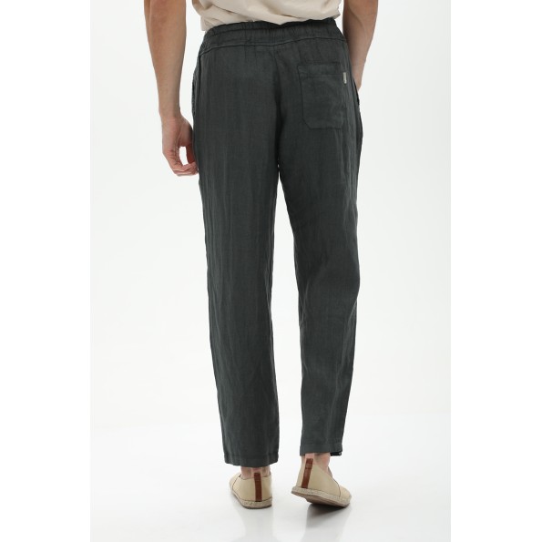 Ανδρικό λινό παντελόνι CROSSLEY BENAS γκρι Ανδρικά