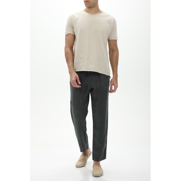 Ανδρικό λινό παντελόνι CROSSLEY BENAS γκρι Ανδρικά