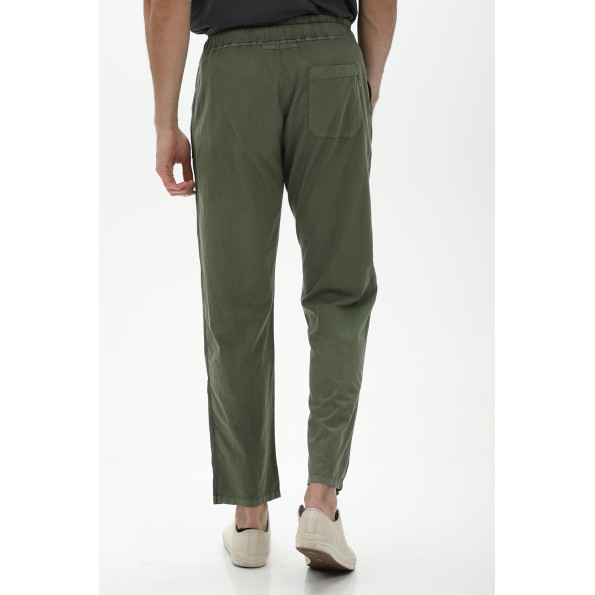 Ανδρικό λινό παντελόνι CROSSLEY BENASP πράσινη Ανδρικά