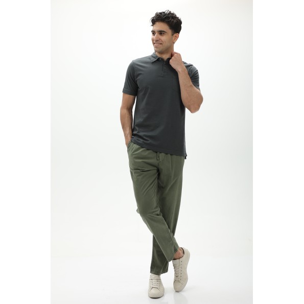 Ανδρικό λινό παντελόνι CROSSLEY BENASP πράσινη Ανδρικά