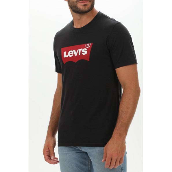 Ανδρικό t-shirt LEVIS 177830137 GRAPHIC SET-IN NECK BLACKS μαύρο Ανδρικά
