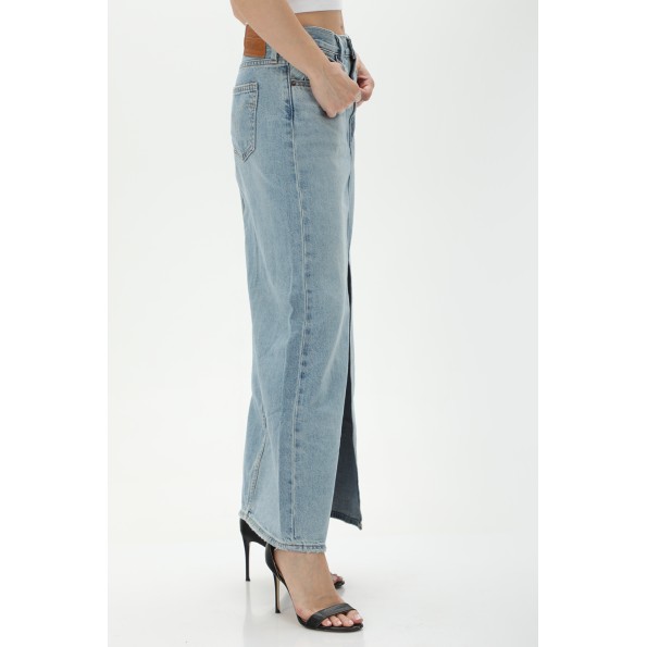 Γυναικεία μακριά jean φούστα LEVIS A75120000 ANKLE COLUMN SKIRT MED μπλε Γυναικεία